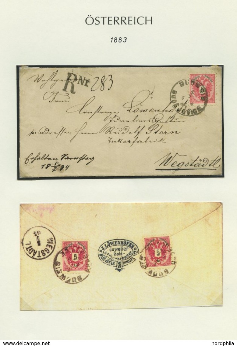 SAMMLUNGEN 44-47 BRIEF, 1883-89, interessante Sammlung Doppeladler überwiegend auf Briefen und Ganzsachenkarten, mit mei