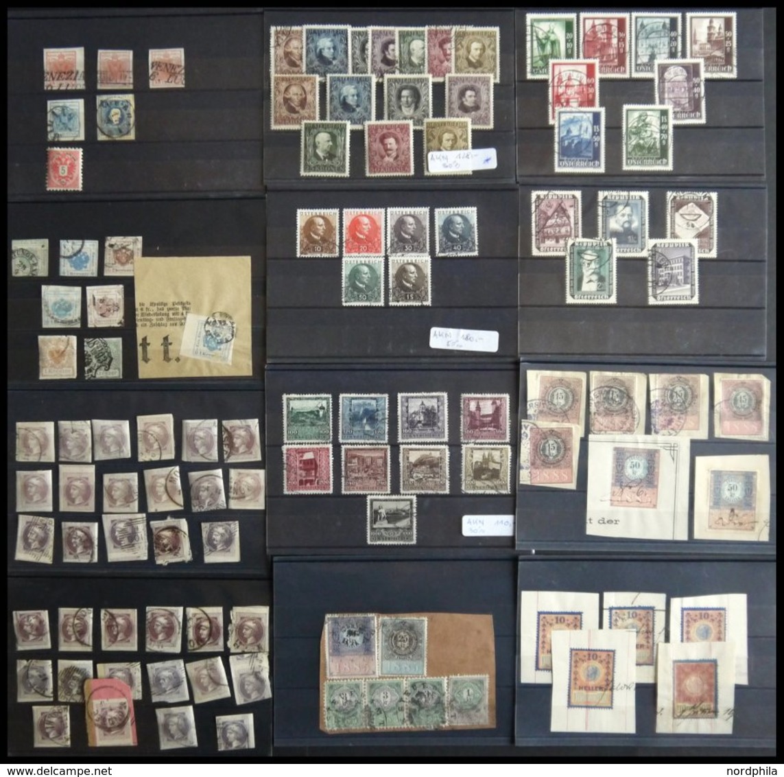 LOTS O,*,BrfStk , Partie Österreich Von 1867-1950 Auf Einsteckkarten, Fundgrube! - Collections