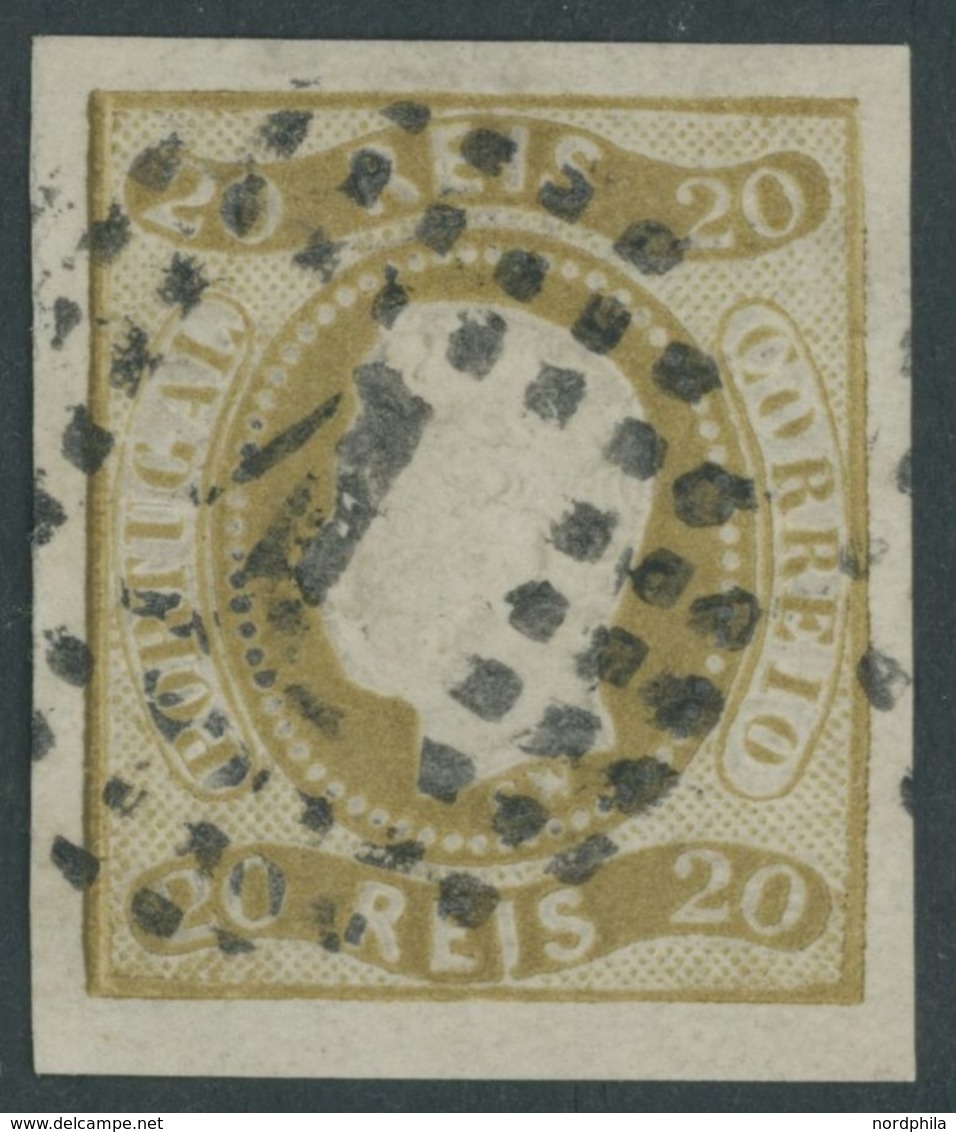 PORTUGAL 19 O, 1866, 20 R. Olivbraun, Pracht, Mi. 90.- - Andere & Zonder Classificatie