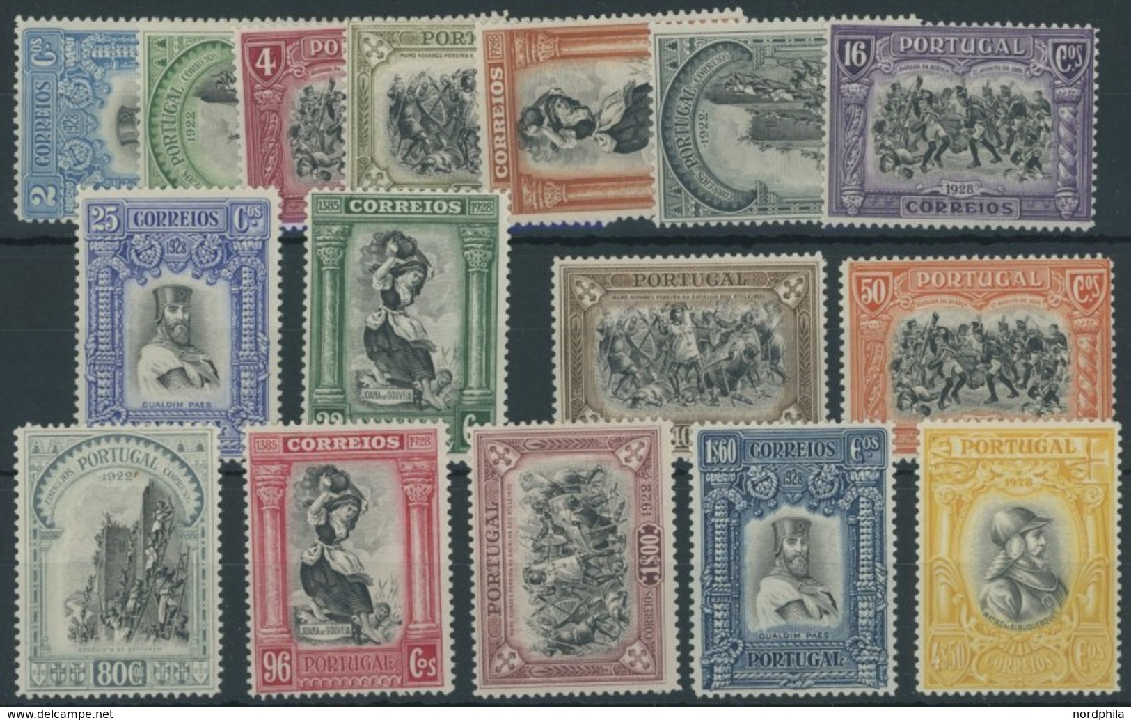 PORTUGAL 456-71 **, 1928, Geschichte Portugals III, Postfrischer Prachtsatz, Mi. 200.- - Sonstige & Ohne Zuordnung