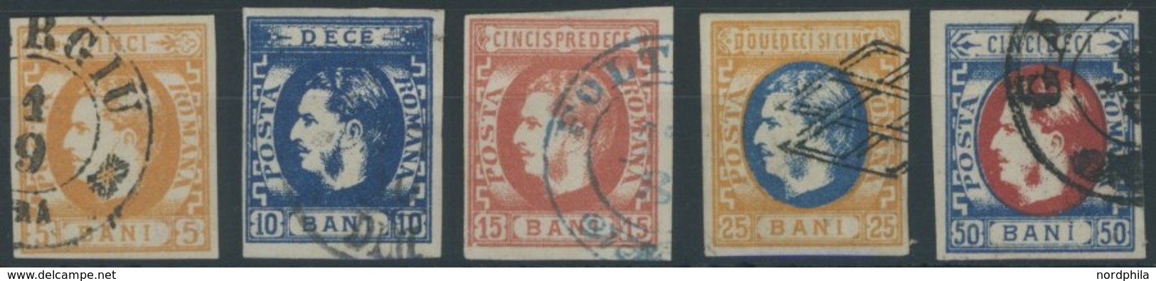 RUMÄNIEN 21-25 O, 1869, Fürst Karl I Mit Backenbart, Prachtsatz, Mi. 220.- - Sonstige & Ohne Zuordnung