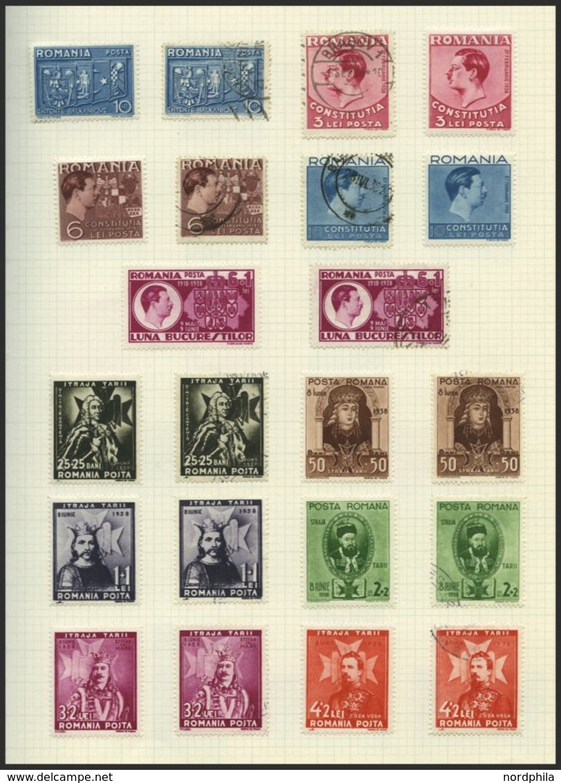 SAMMLUNGEN, LOTS o, *, gestempelte Sammlung Rumänien von 1903-76 in 2 Bänden mit einigen besseren Ausgaben, oftmals dopp