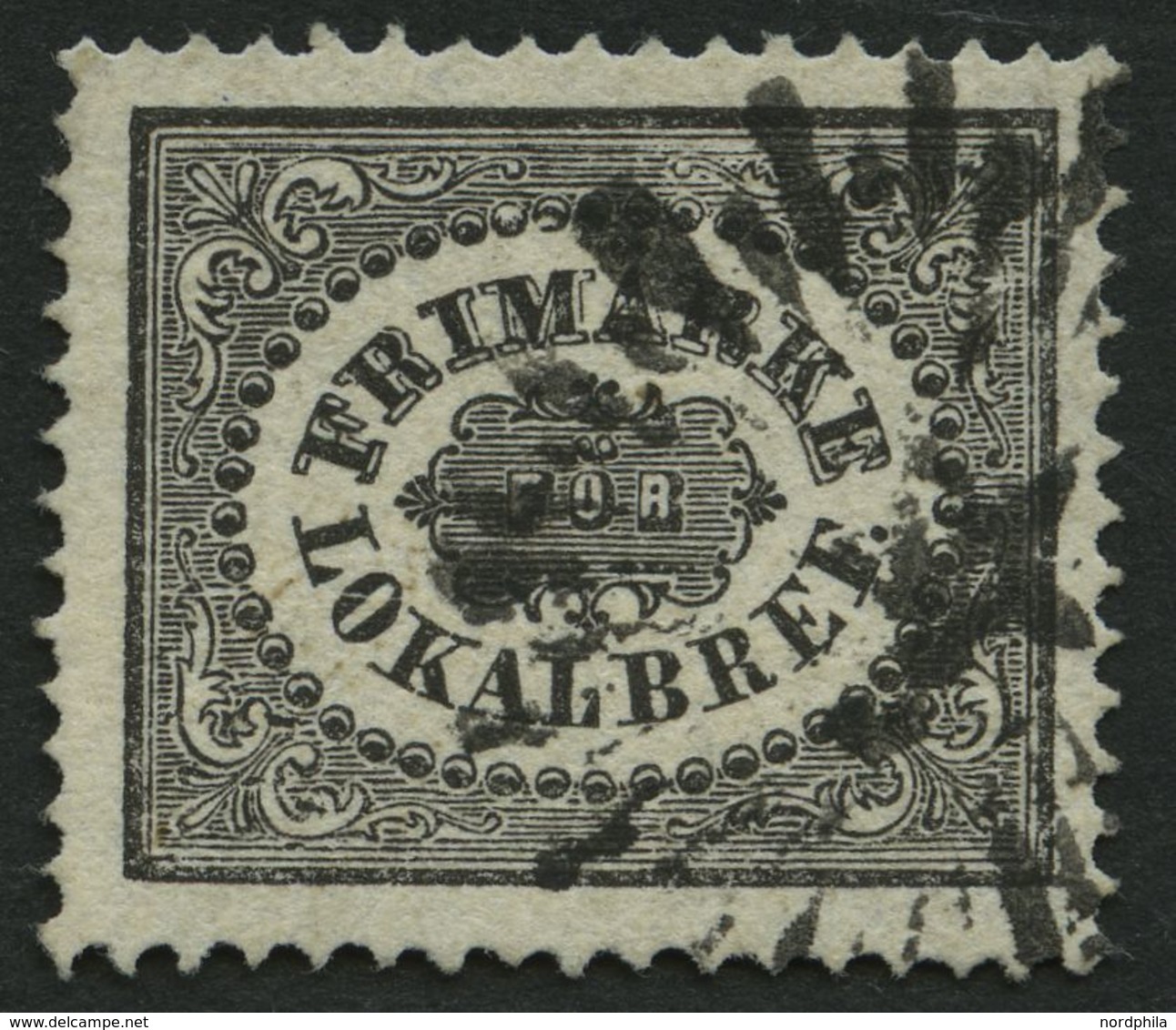 SCHWEDEN 6 O, 1856, 1 Skill. Bco. Schwarz (Facit 6a2), Pracht, Facit 4000.- Skr. - Oblitérés