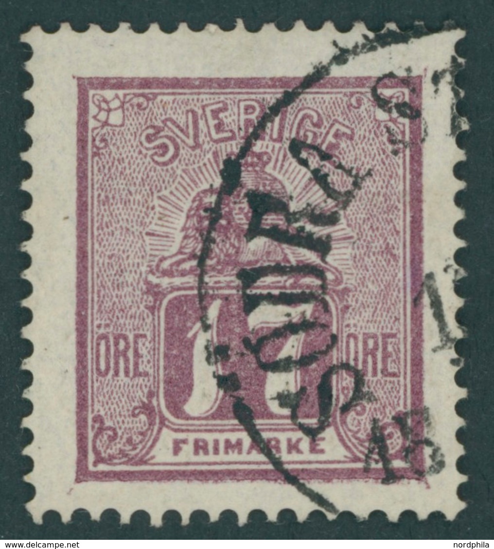 SCHWEDEN 15a O, 1866, 17 Ö. Rotlila, Pracht, Mi. 140.- - Usati