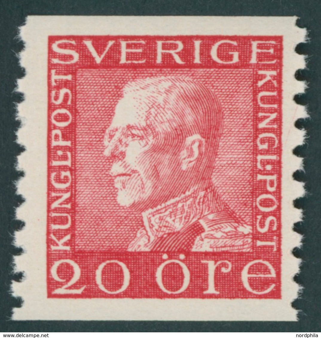 SCHWEDEN 182IIWA **, 1934, 20 Ö. Karmin, Weißes Papier, Postfrisch, Pracht, Mi. 85.- - Gebraucht