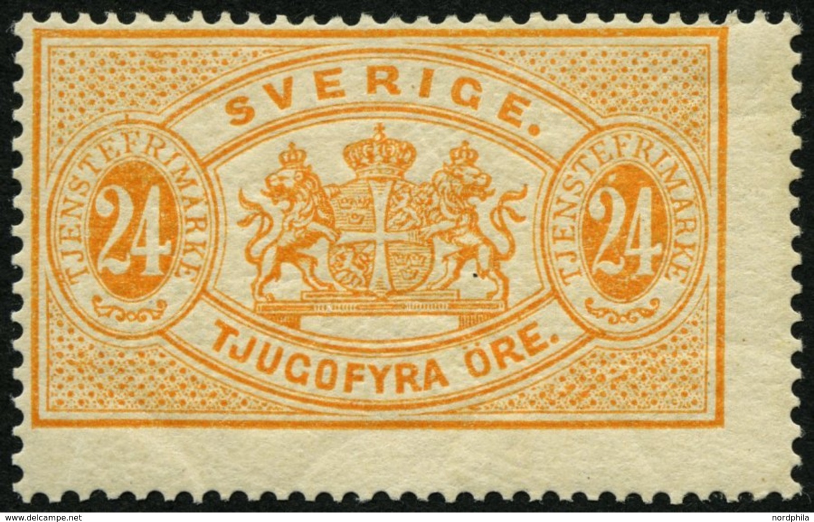 DIENSTMARKEN D 8Aa *, 1874, 24 Ö. Orange, Gezähnt 14, Falzreste, Leicht Dezentriert, Pracht, Mi. 900.- - Dienstmarken