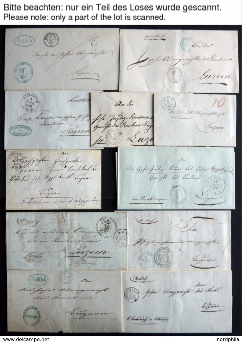 SCHWEIZ BUNDESPOST 1836-68, Sammlung Von 47 Dienstbriefen, Einige Bessere Abstempelungen, Prachtlot, Besichtigen! - Autres & Non Classés