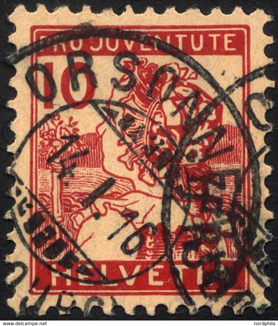 SCHWEIZ BUNDESPOST 129 O, 1915, 10 C. Pro Juventute, Pracht, Mi. 110.- - Autres & Non Classés