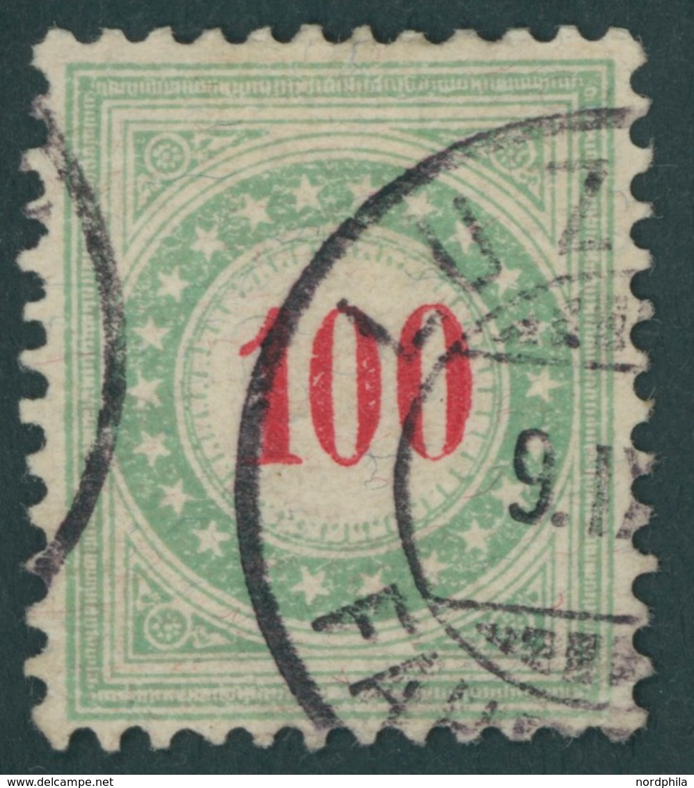 PORTOMARKEN P 21IIAXaK O, 1883, 100 C. Opalgrün/rot, Pracht, Mi. 350.- - Portomarken