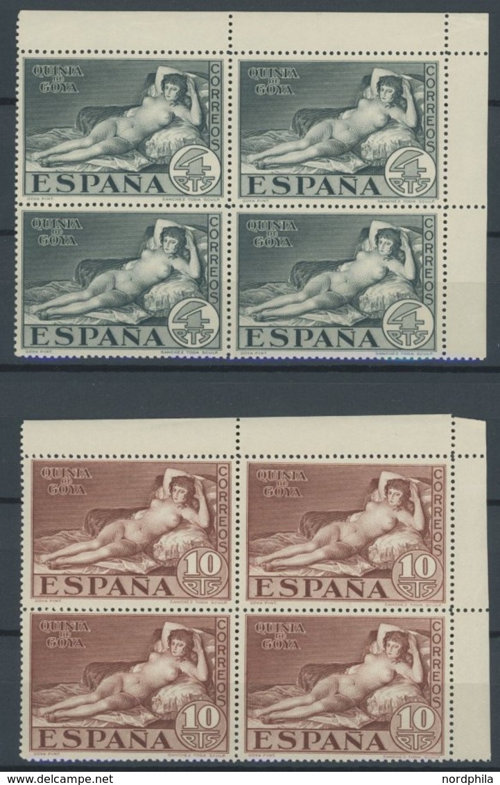 SPANIEN 464-81 VB **, 1930, Goya I In Oberen Rechten Eckrandviererblocks, Postfrischer Prachtsatz - Andere & Zonder Classificatie