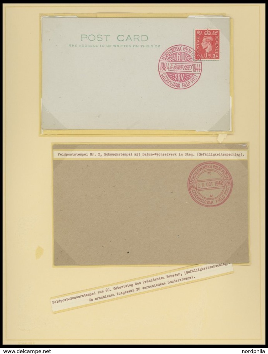 TSCHECHOSLOWAKEI Brief,o,*, **, 1940-48, Interessante Sammlung Mit 27 Bedarfsbelegen, Dabei Feldpost, Zensurbelege, Dazu - Collections, Lots & Séries