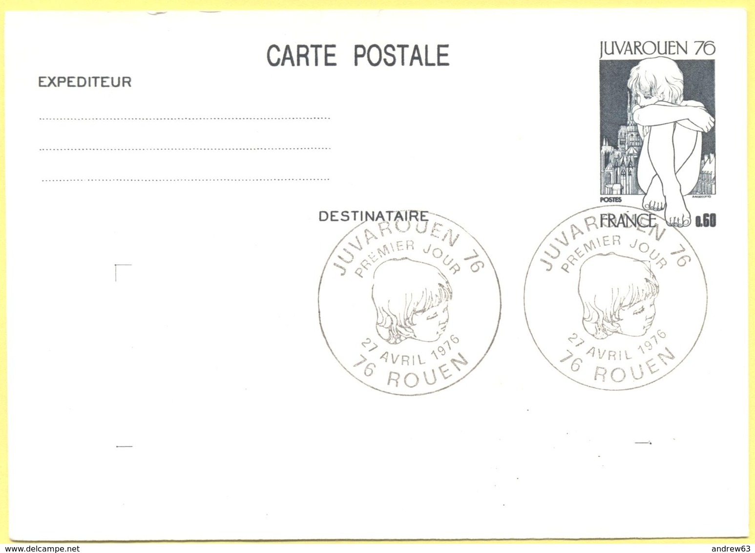 FRANCIA - France - 1976 - Juvarouen 76 - Carte Postale - Intero Postale - Entier Postal - Postal Stationery - Rouen -FDC - 1970-1979