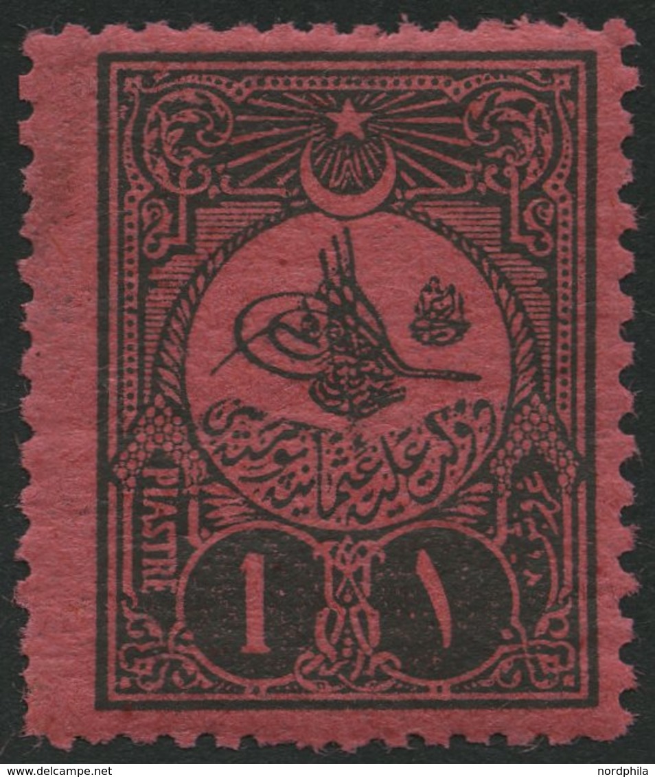 PORTOMARKEN P 29E *, 1908, 1 Pia. Schwarz Auf Rosa, Gezähnt 131/4:12, Falzrest, Pracht, Mi. 140.- - Altri & Non Classificati