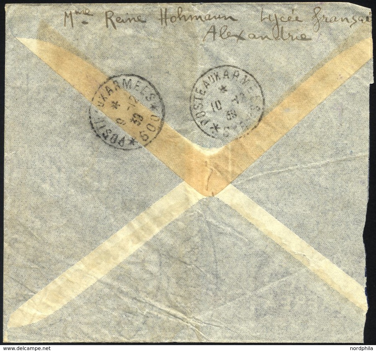 ÄGYPTEN 176,227 BRIEF, 1939, 40 M. Rot/braun Und 5 M. König Frank Auf Einschreibbrief Aus Ägypten An Eine Französische M - Storia Postale