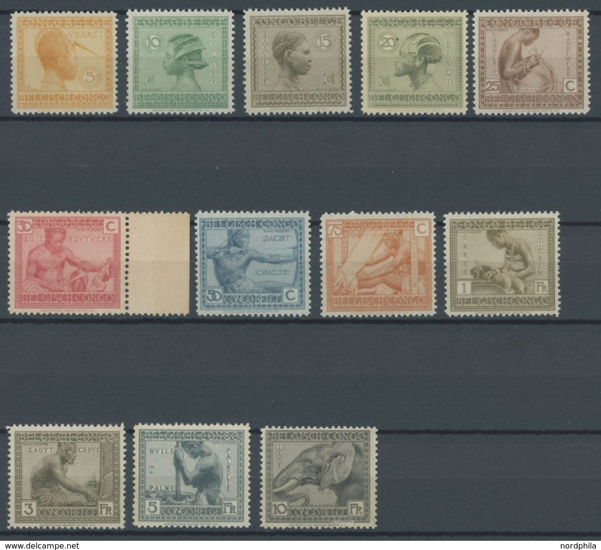 BELGISCH-KONGO 66-77 **, 1923/4, Kongo, Postfrischer Prachtsatz - Autres & Non Classés