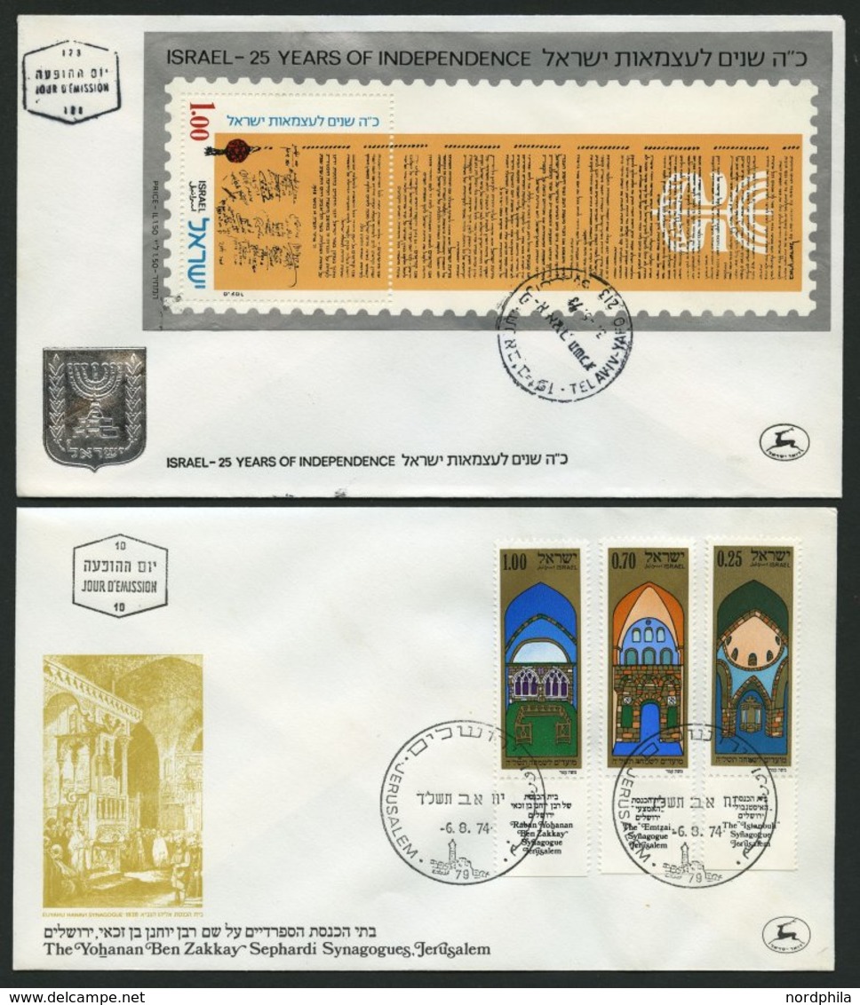 ISRAEL - SAMMLUNGEN, LOTS 1971-74, Komplett Auf FDC`s, Fast Nur Pracht - Lots & Serien