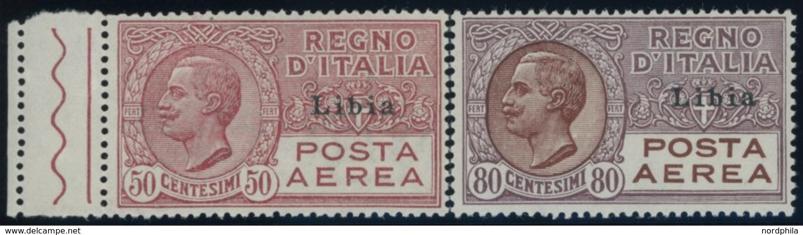 ITALIENISCH-LYBIEN 66/7 **, 1928, Flugpost Libia, 2 Postfrische Prachtwerte - Libia