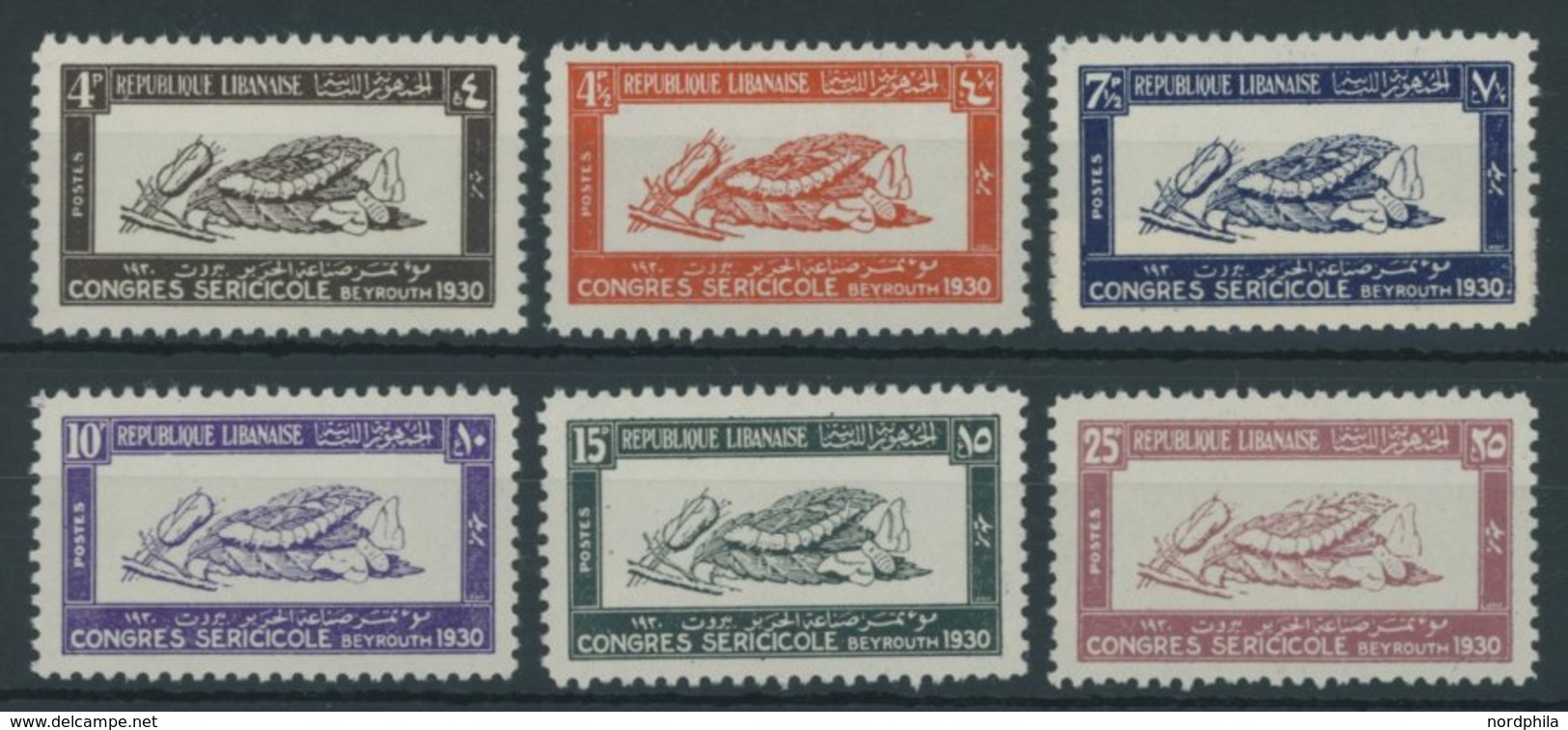 LIBANON 159-64 **, 1930, Seidenraupenzüchter, Postfrischer Prachtsatz - Libano