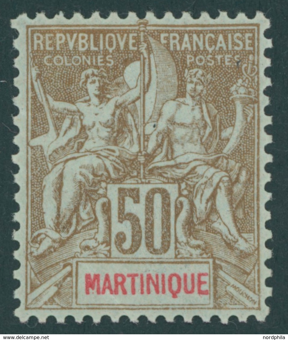 MARTINIQUE 44 *, 1899, 50 C. Braun/rot Auf Bläulich, Falzrest, Pracht - Sonstige & Ohne Zuordnung