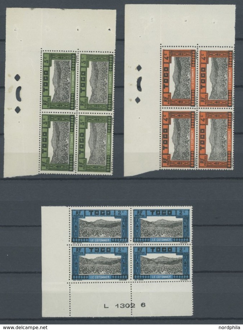 TOGO D 9-19 VB **, Dienstmarken: 1925, Baumwollplantage In Viererblocks, Postfrischer Prachtsatz - Ungebraucht