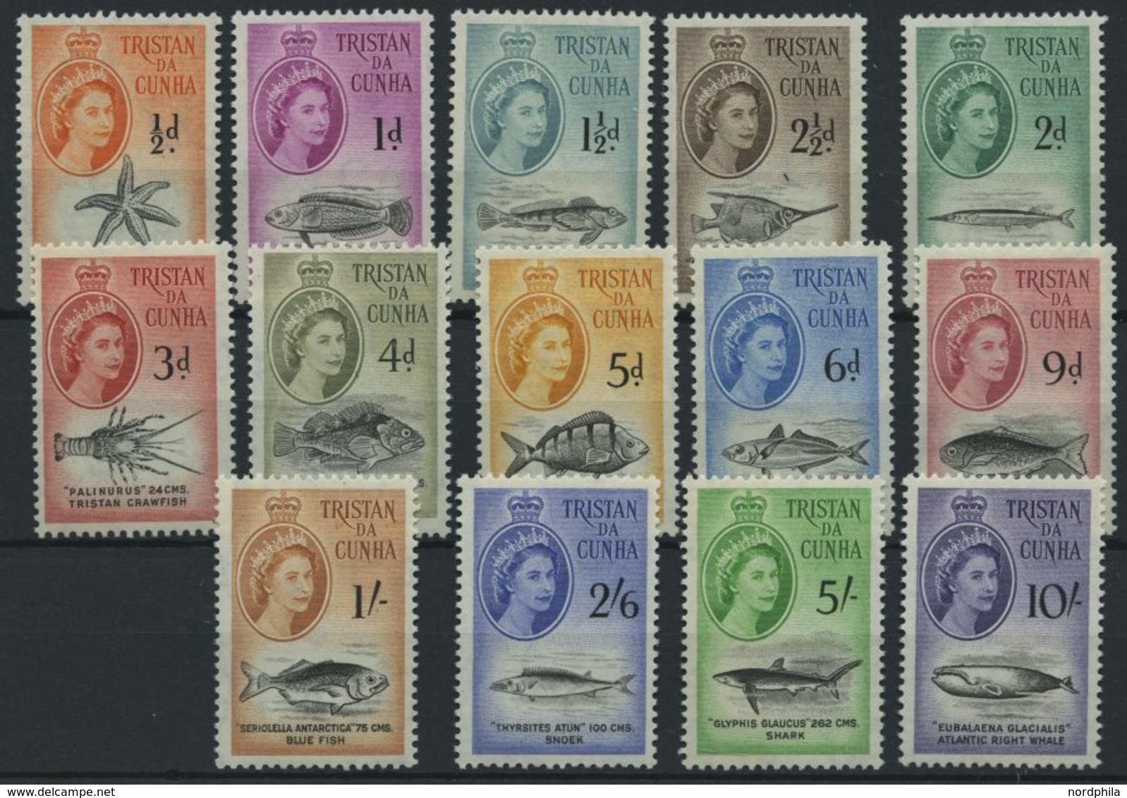 TRISTIAN DA CUNHA 28-41 **, 1960, Königin Elisabeth, Prachtsatz, Mi. 110.- - Tristan Da Cunha