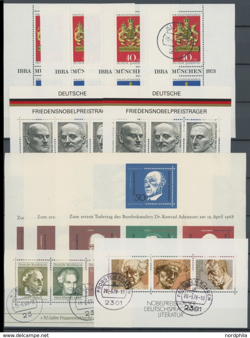 SLG., LOTS DEUTSCHLAND **,o , Ca. 1965-91, Meist Postfrische Partie Bundesrepublik Und Berlin, Mit Vielen Blocks, Dazu E - Sammlungen