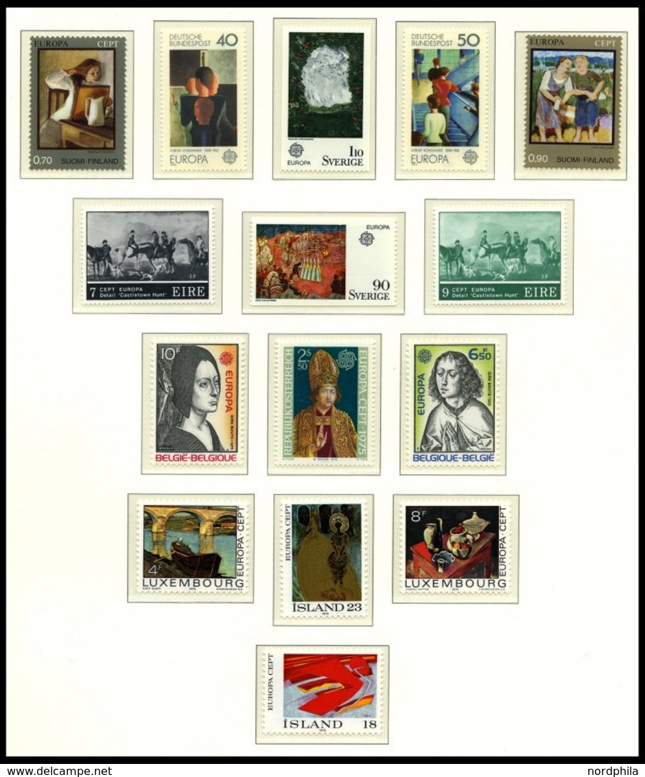 EUROPA UNION **, 1975, Gemälde, Kompletter Jahrgang, Mit Fast Allen Kleinbogen, Pracht - Collezioni