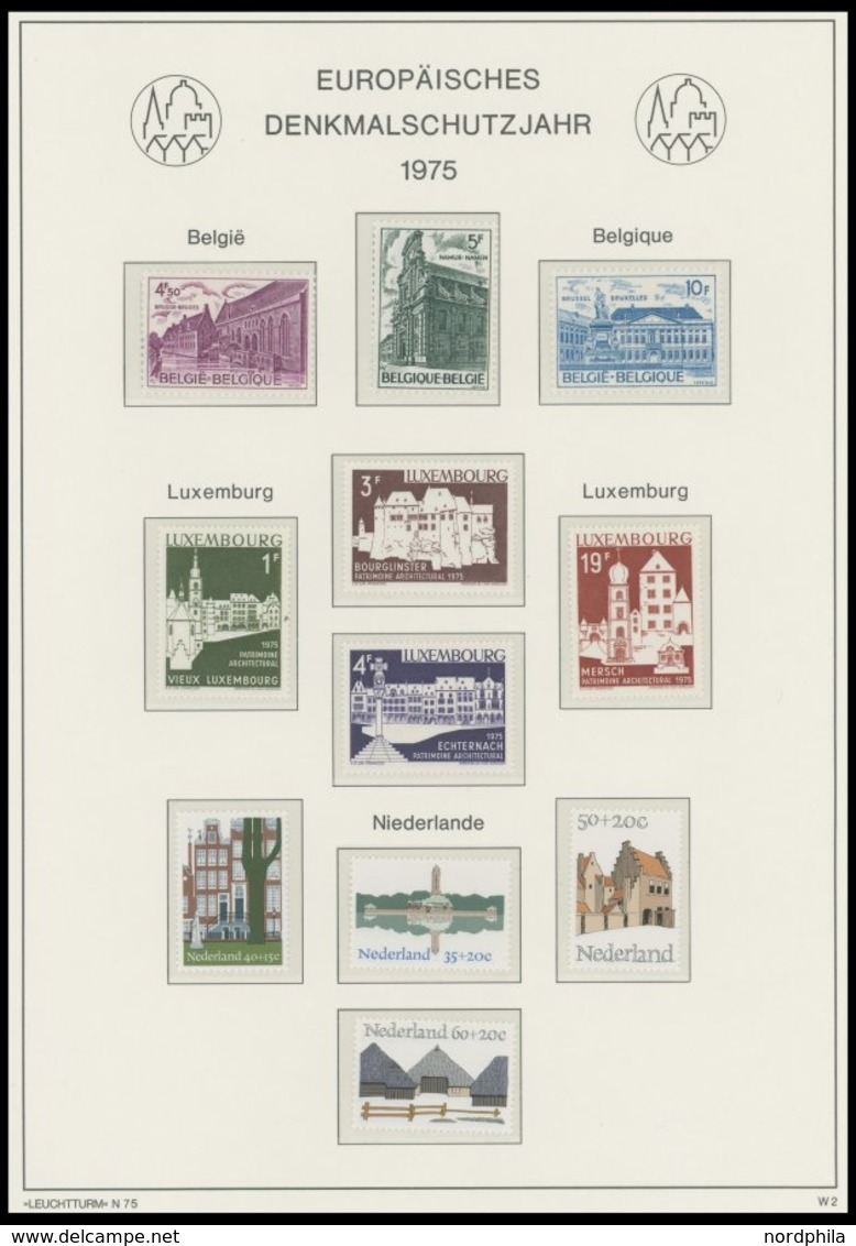 EUROPA UNION **, komplette postfrische Sammlung Gemeinschaftsausgaben von 1956-77 in 2 Leuchtturm Falzlosalben, dazu Nat