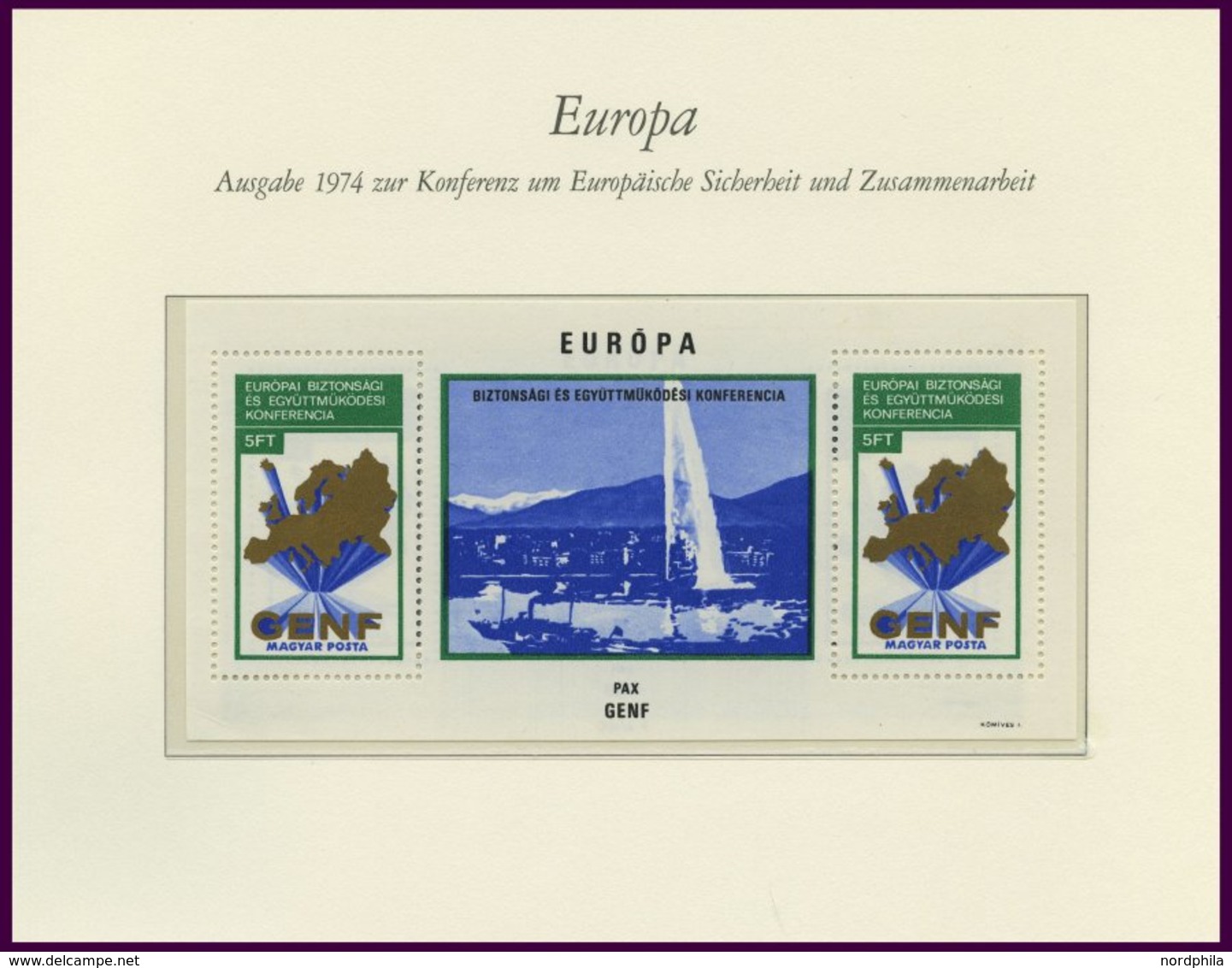 EUROPA UNION **, Postfrische Sammlung KSZE Von 1973-83 Auf Borek Falzlosseiten, Mit Bulgarien Bl. 106, Rumänien Bl. 125  - Collections