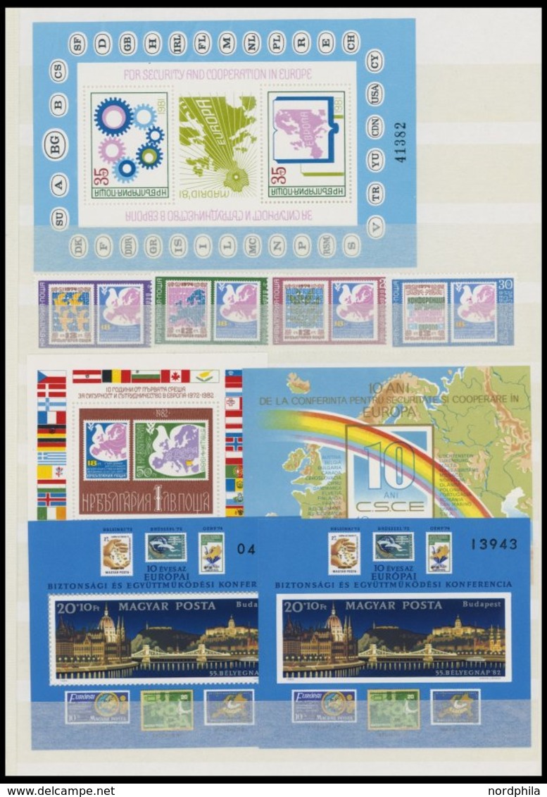 EUROPA UNION **, Postfrische Partie KSZE Von 1981-86 Mit Gezähnten Und Ungezähnten Blocks, U.a. Mit Bulgarien Block 158A - Sammlungen