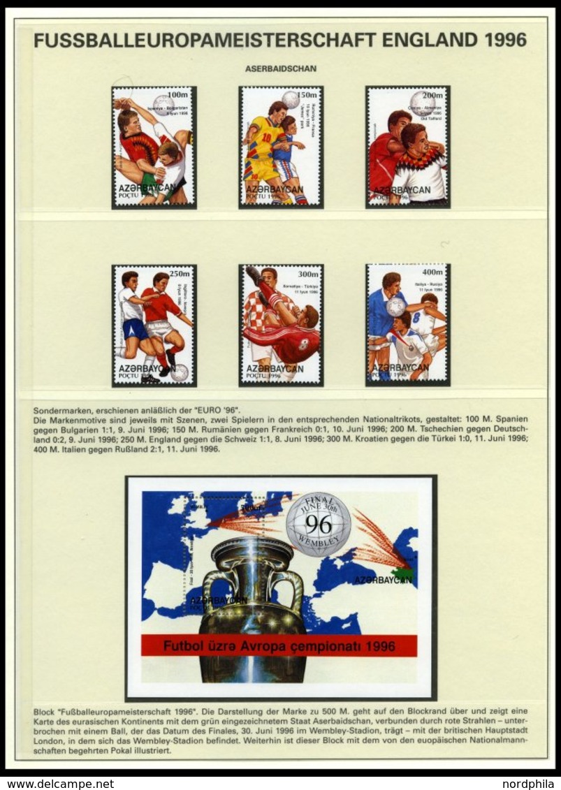 SPORT **,Brief , Fußball-Europameisterschaft England 1996 Auf Siegerseiten Im Album Mit Blocks, Streifen, Einzelmarken,  - Altri & Non Classificati