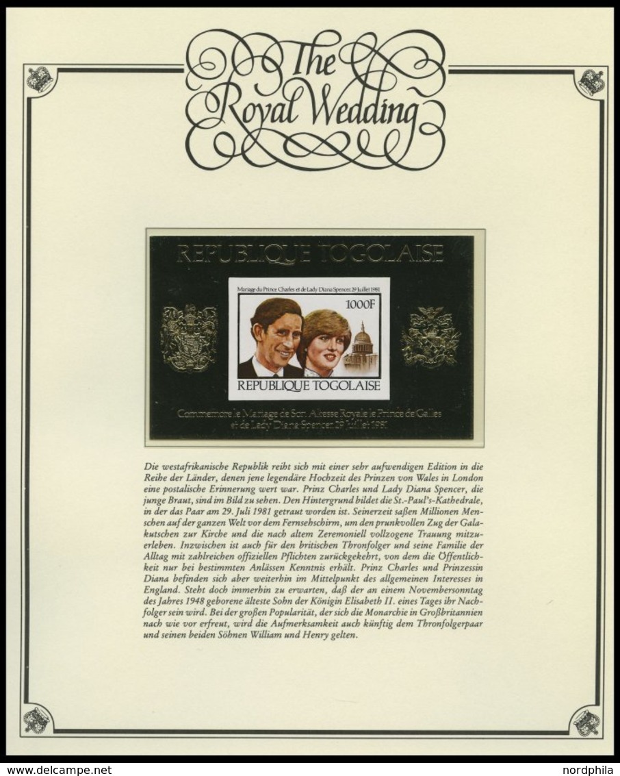 SONSTIGE MOTIVE **,Brief , Sammlung The Royal Wedding in 4 Spezialalben mit Kleinbogen, Blocks, Einzelwerten gezähnt und