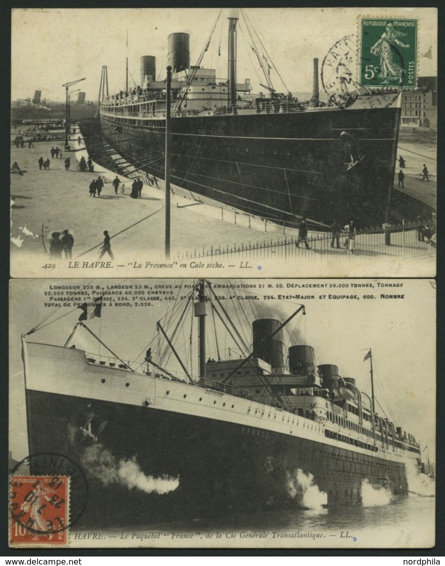 ALTE POSTKARTEN - SCHIFFE Ca. 1907-13, 2 Gebrauchte Ansichtskarten Mit Passagierschiffen - Altri & Non Classificati