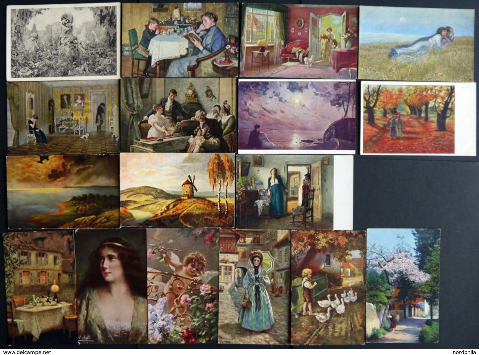 ALTE POSTKARTEN - VARIA Künstlerkarten, 34 Verschiedene Farbige Ansichtskarten - Altri & Non Classificati