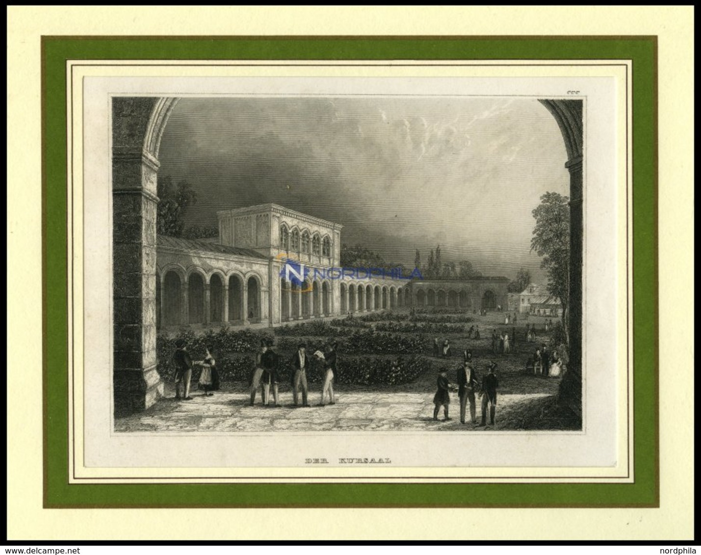 BAD KISSINGEN: Der Kursaal, Stahlstich Von B.I. Um 1840 - Lithographien