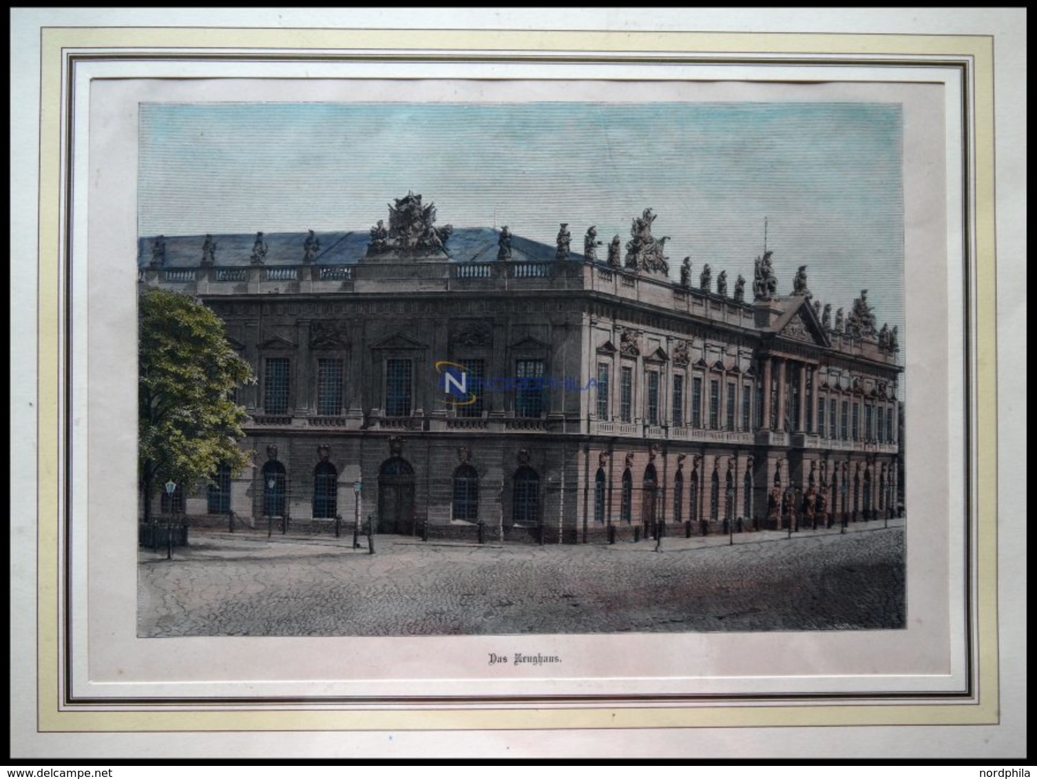 BERLIN: Das Zeughaus, Kolorierter Holzstich Um 1880 - Lithographien