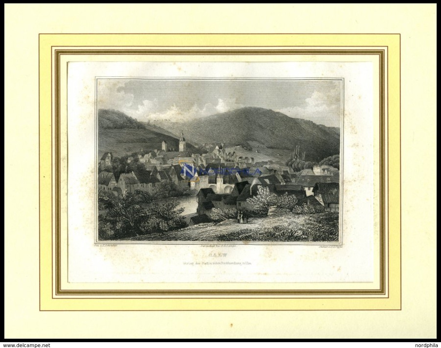 CALW, Gesamtansicht, Stahlstich Von Schanfeld/Payne, 1840 - Lithographien