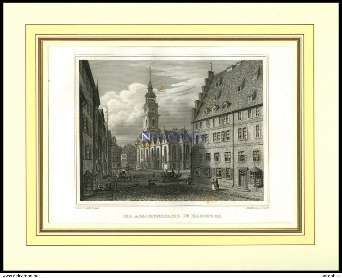 HANNOVER: Die Ägidienkirche, Stahlstich Von Osterwald/Poppel, 1840 - Lithographien