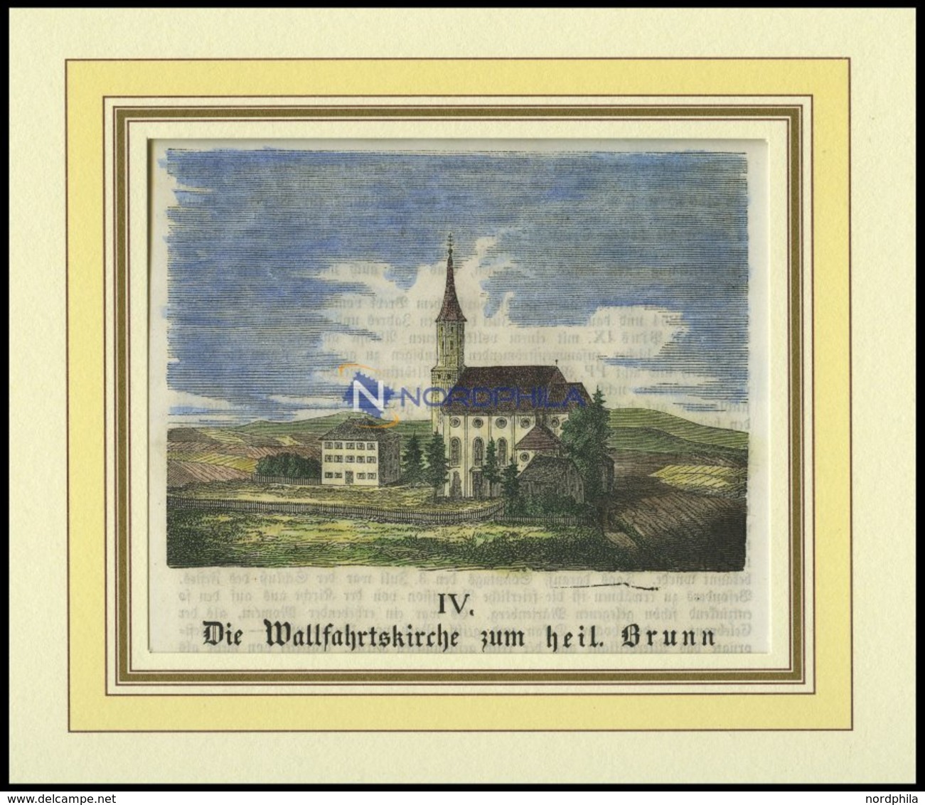 HOHENTHAN/NIEDERBAYERN: Die Wallfahrtskirche Zum Heil. Brunn, Kolorierter Holzstich A.d. Sulzb. Kalender Von 1866 - Lithographien