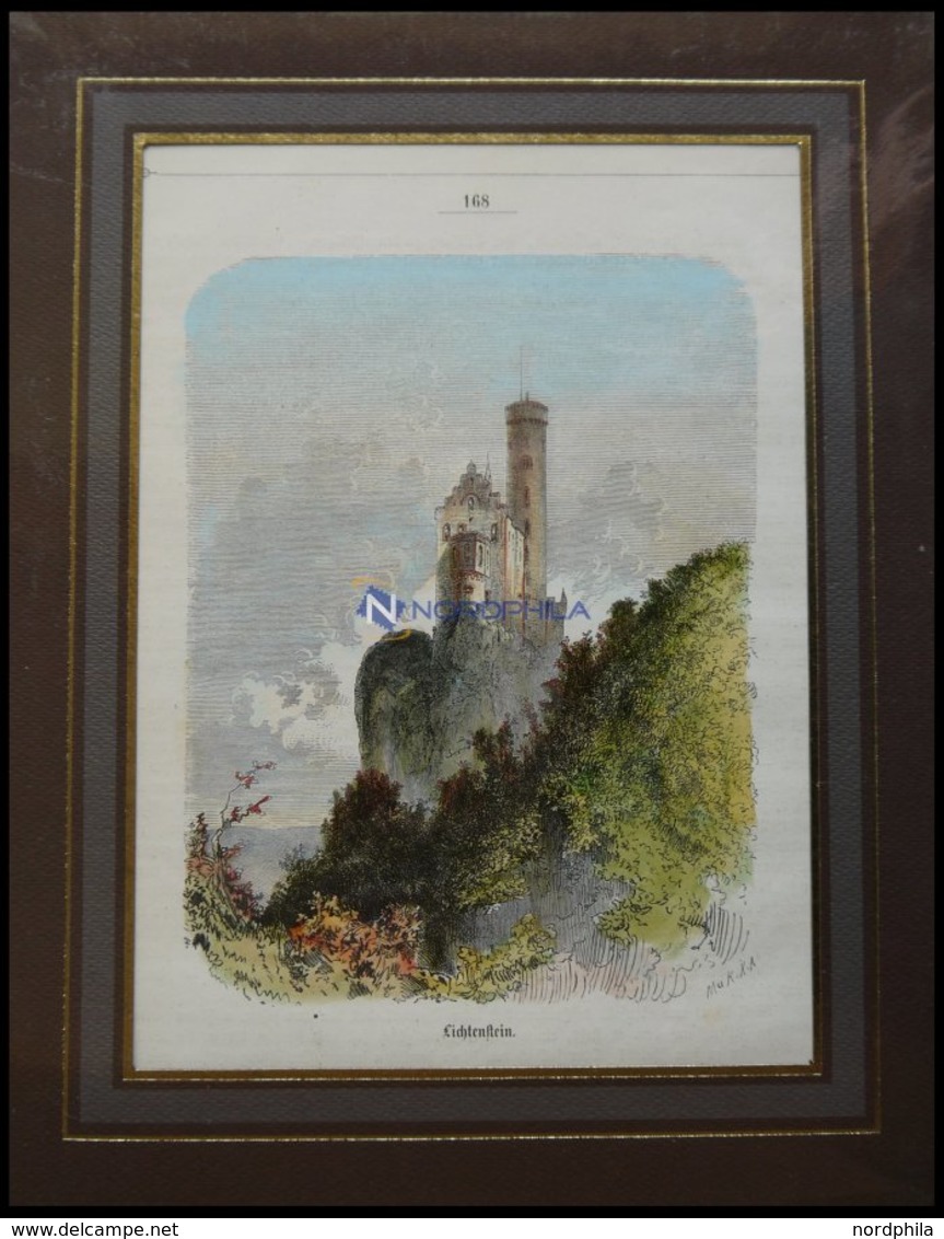 Schloß LICHTENSTEIN, Kol. Holzstich Von Griesinger, 1866 - Lithographien