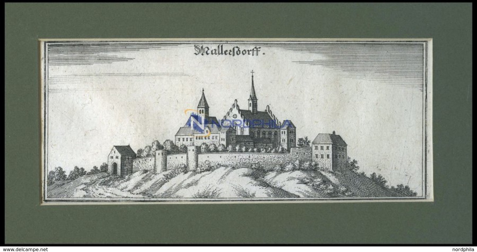 MALLERSDORF: Das Schloß, Kupferstich Von Merian Um 1645 - Lithographien