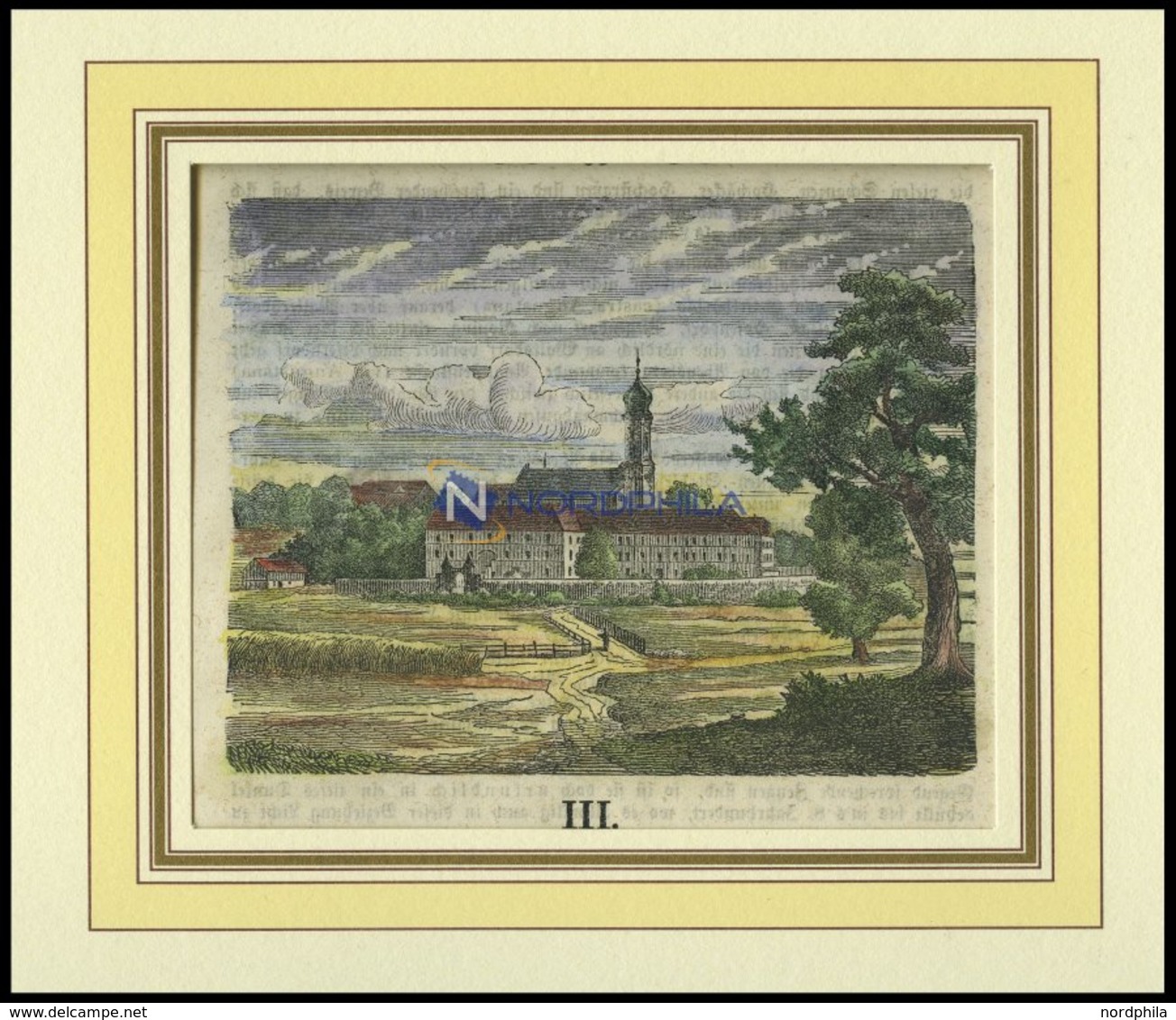 RONING/NIEDERBAYERN: Teilansicht Mit Dem Kolster, Kolorierter Holzstich A.d. Sulzb.Kalender Von 1868 - Lithographien