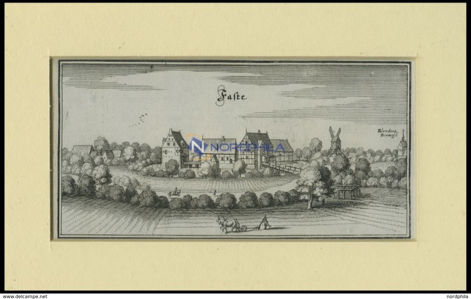 VARSTE, Gesamtansicht, Kupferstich Von Merian Um 1645 - Lithographien