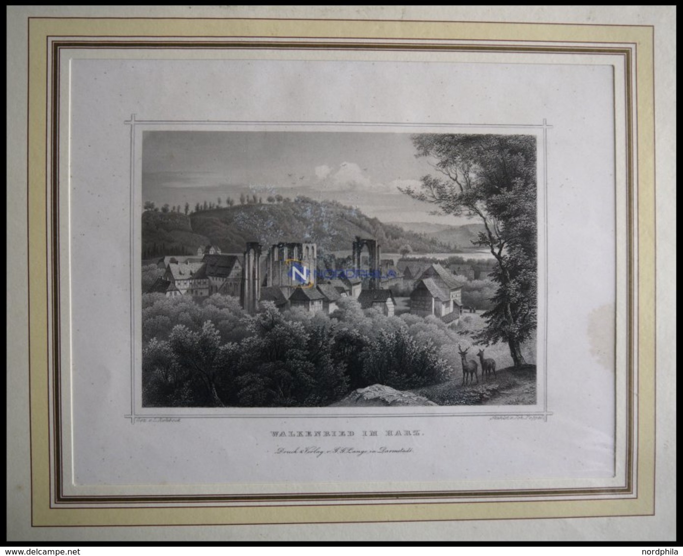 WALKENRIED/HARZ, Gesamtansicht, Stahlstich Von Rohbock/Poppel Um 1840 - Lithographien