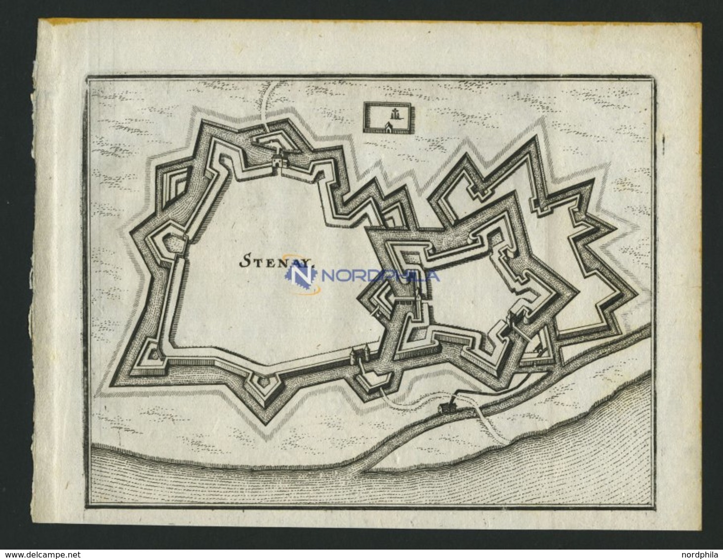 STENAY, Grundrißplan, Kupferstich Von Merian Um 1645 - Lithografieën