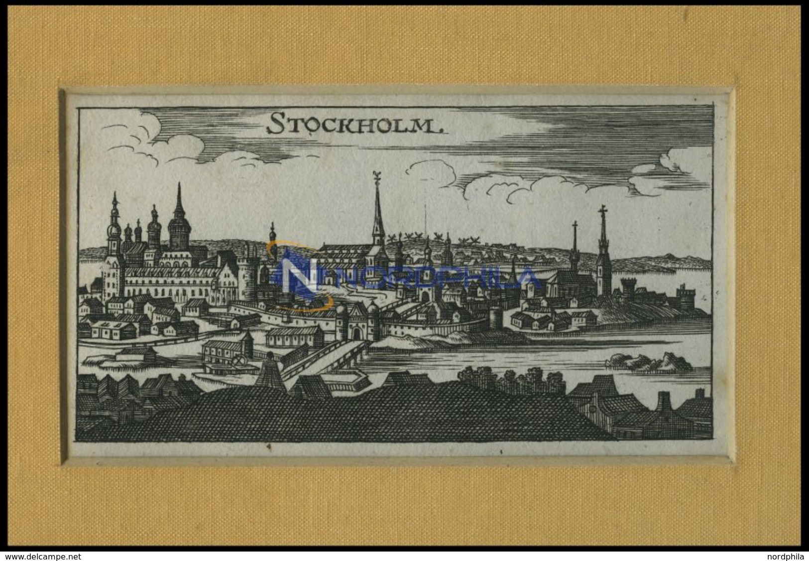 STOCKHOLM, Gesamtansicht, Kupferstich Von Riegel Um 1690 - Lithographies