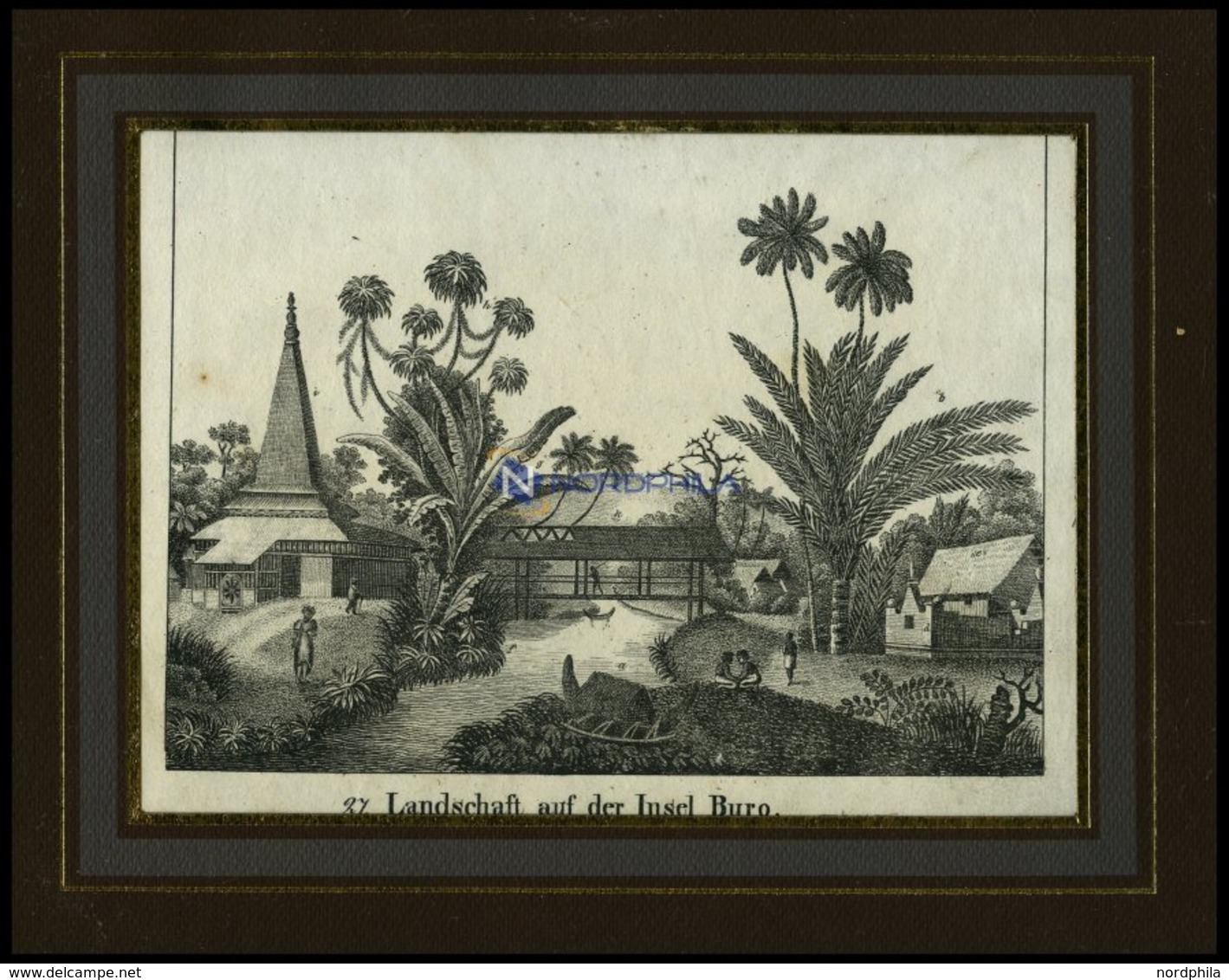 Inselgruppe Der MOLUKKEN: Insel Buro, Lithografie Aus Neue Bildergalerie Um 1840 - Lithographien