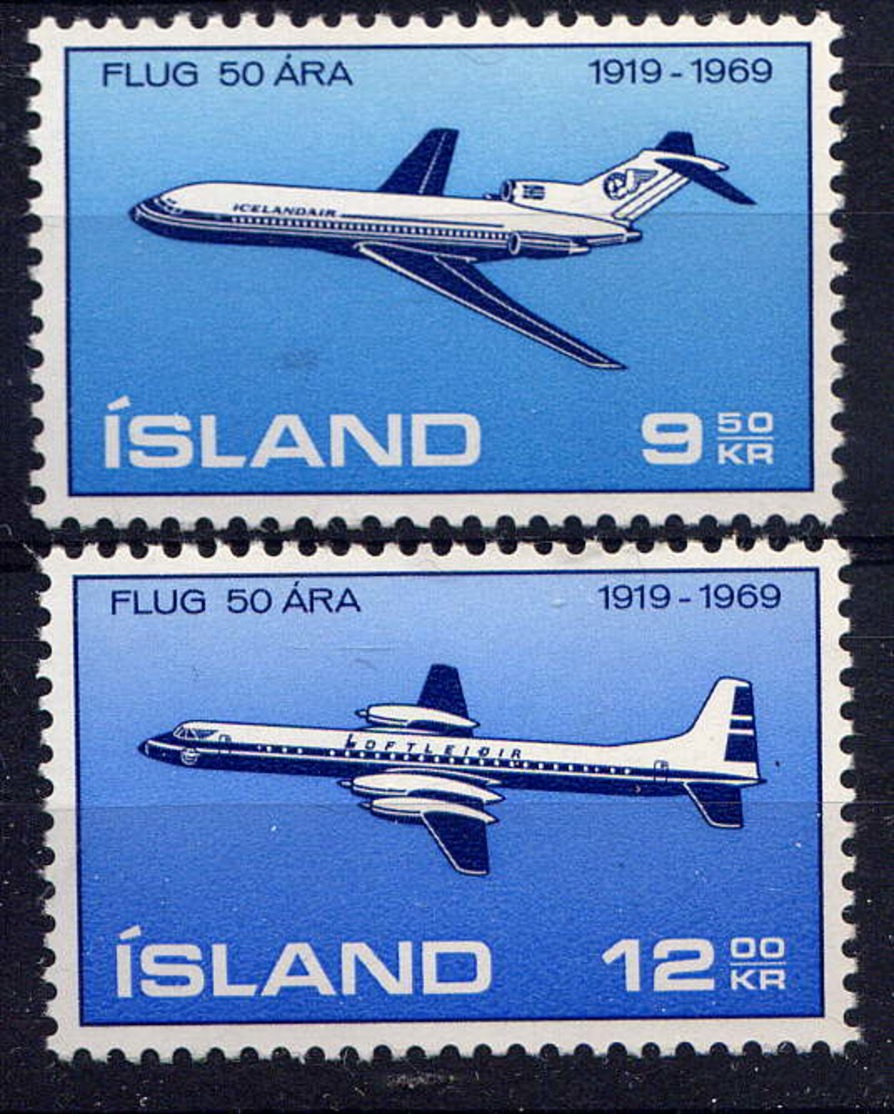 ISLANDE - A32/33** - CINQUANTENAIRE DE L'AVIATION ISLANDAISE - Poste Aérienne