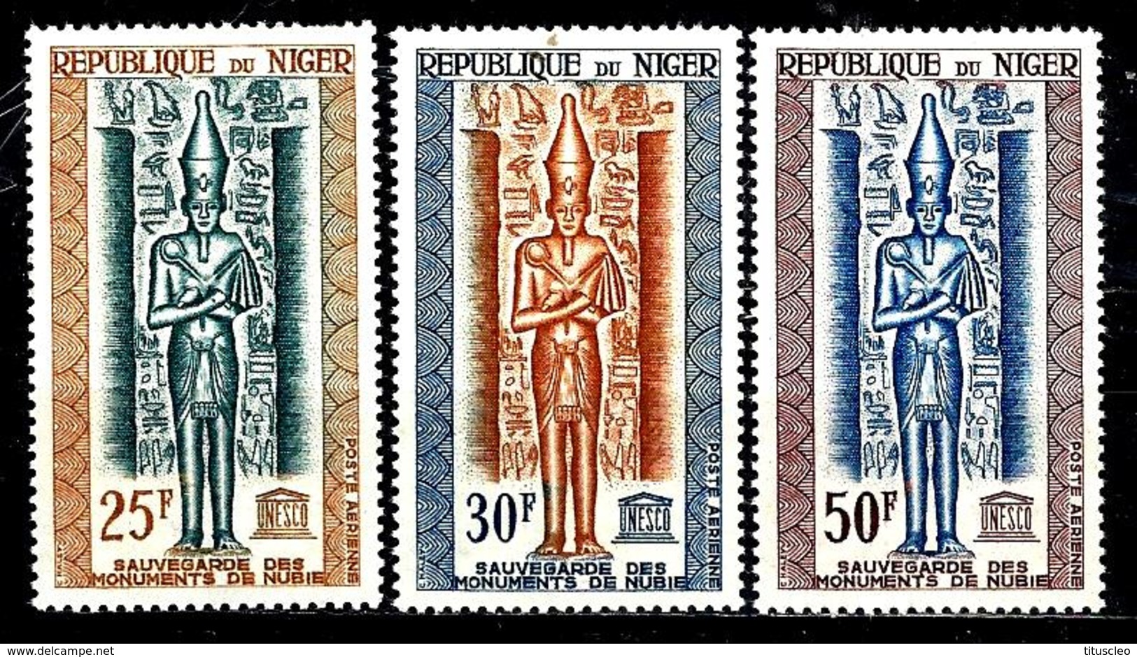 NIGER Aer38/40* Sauvegarde Des Monuments De Nubie - Niger (1960-...)