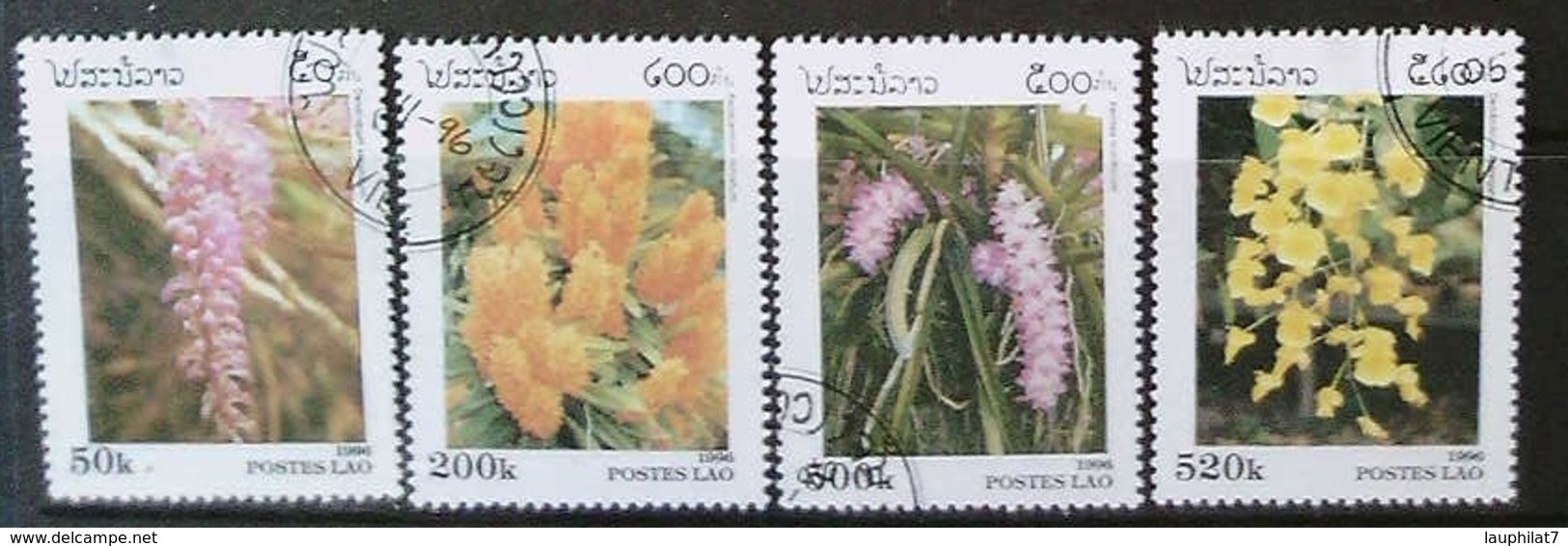 [811787]Laos 1996 - N° 1233/1236, Fleurs, SC, Orchidée - Laos